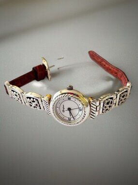 Brighton Camden Women's Watch 26MM Reversible Brown Black Bands New Battery